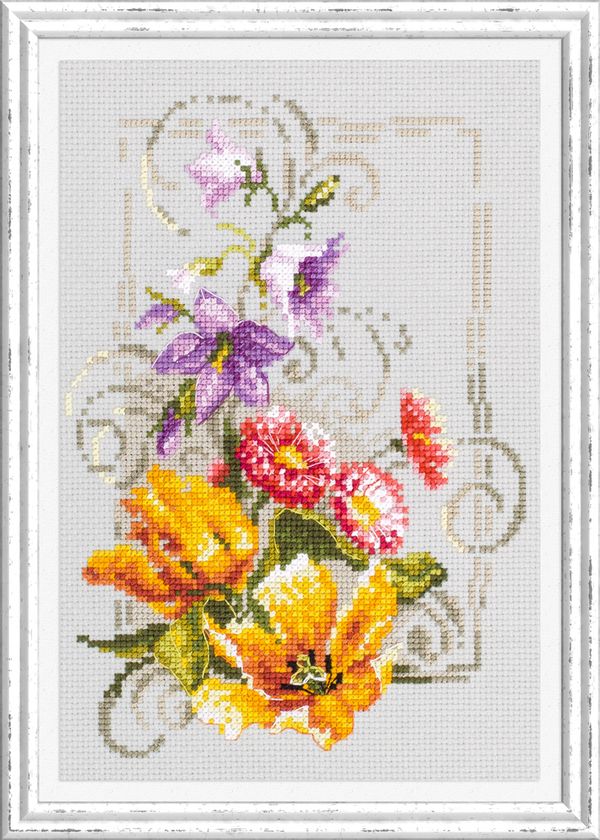 Набор для вышивания нитками Чудесная игла, Счастливого июня 15х21 см