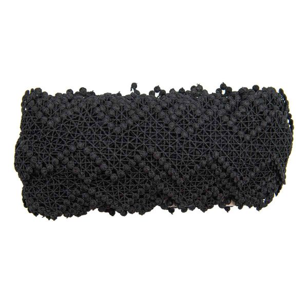 Кружево гипюр (плетёное) 45 мм, матовая нить, черный, 13.72 м