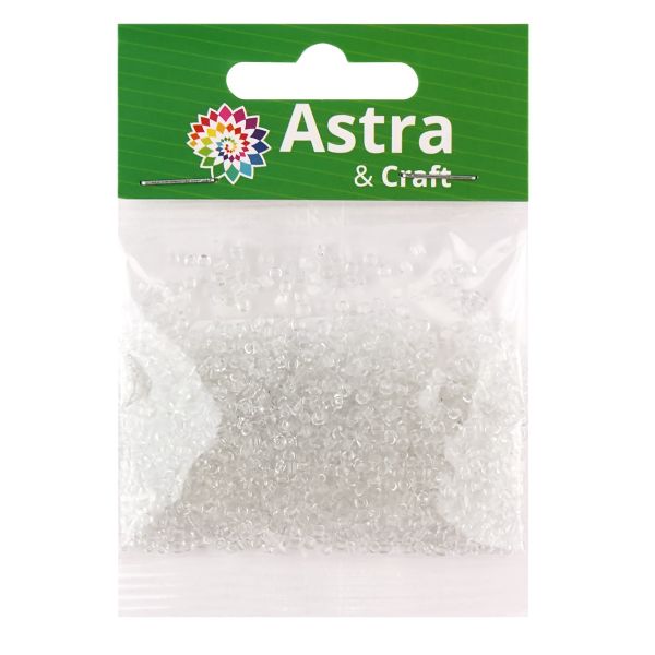 Бисер Astra&Craft 11/0 (2.1 мм), 200 г (10х20 г), цв. 1 белый/прозрачный