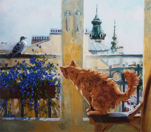 Набор для вышивания нитками Panna, Живая картина, Охотник, 25х22 см