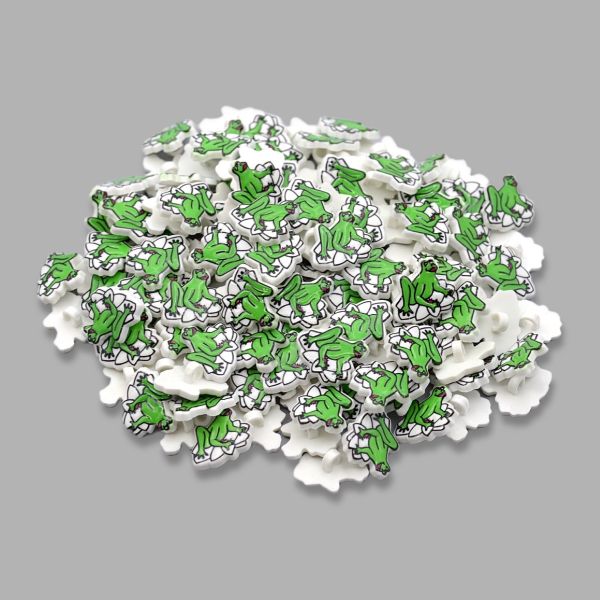 Пуговицы детские Лягушка (094 зеленый) QN642-W2, 72 шт