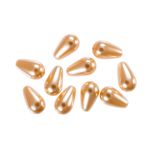 Бусины стекло под жемчуг 10х6 мм, фигурная, 10 шт, золото (Gold), Preciosa 131-50-011