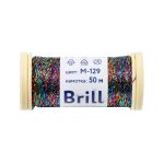 Мулине Gamma металлик M 5 мотков по 50 метров, M-129 голубой/яр.розовый/золотистый, Gamma BRILL