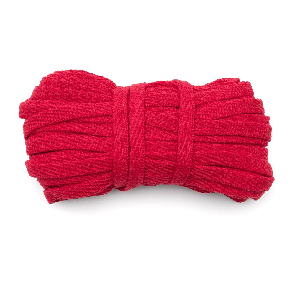 Шнур плоский плетеный х/б ⌀10.0 мм / 20 метров, 18 красный, С3862Г17