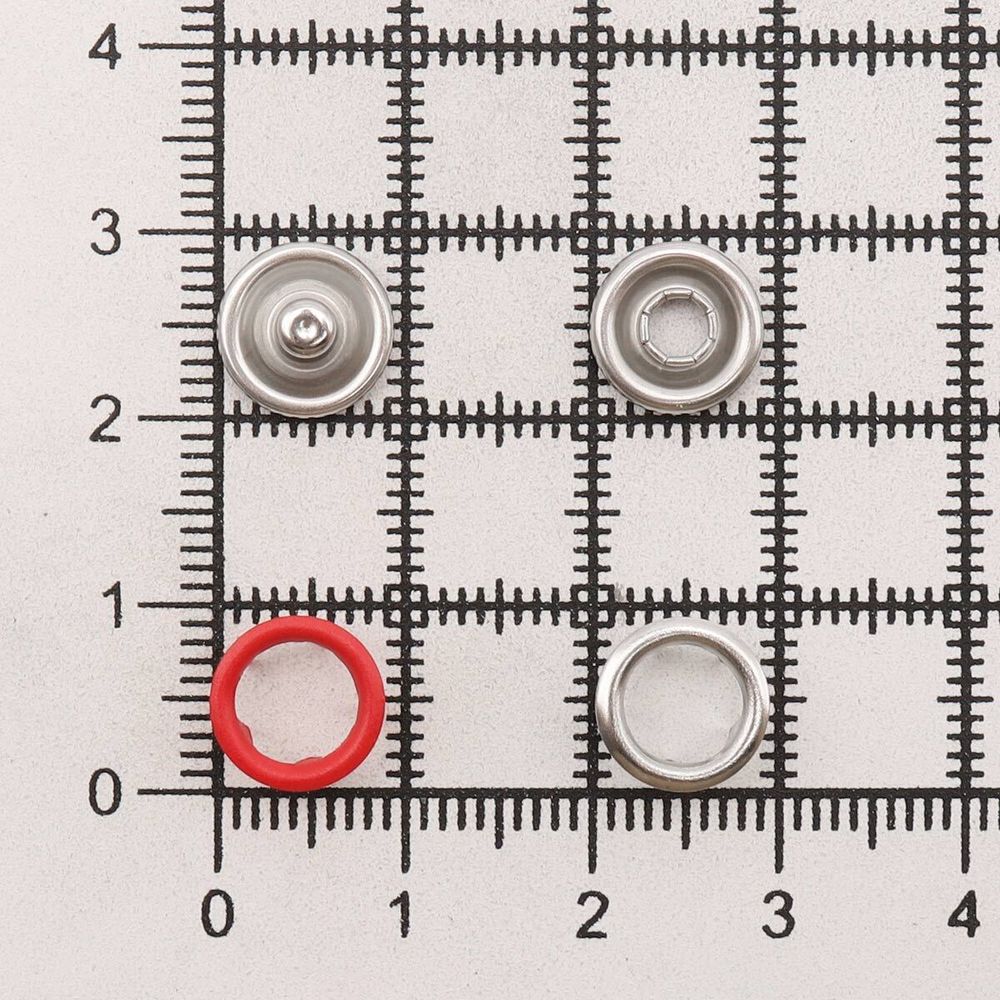 Кнопка рубашечная (джерси) открытая ⌀9.5 мм, ≈1440 шт, МЕТАЛЛ, эмаль, 162 красный матовый, NEW STAR