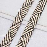 Стропа (ременная лента) 35 мм / 45.72 метра, [23.33 г/пог.м], с принтом, ZH856 бежевый/черный, 3Al295