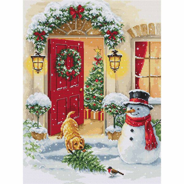 Набор для вышивания нитками Luca-S BU5097, Щенячья радость 29х38см