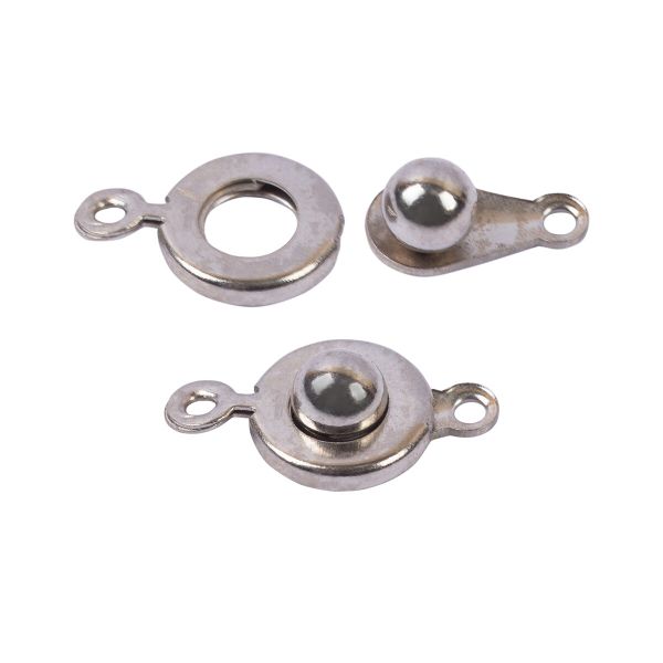 Замок для бус шар 17х9х4 мм, 5 шт, №02 никель, Zlatka DC-020/5
