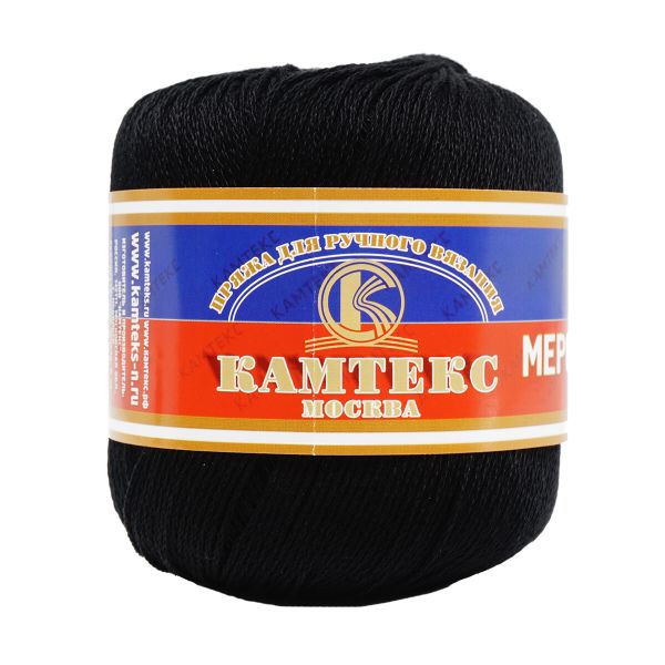 Пряжа Камтекс Мерсеризованный хлопок / уп.10 мот. по 50 г, 200 м, 003 черный