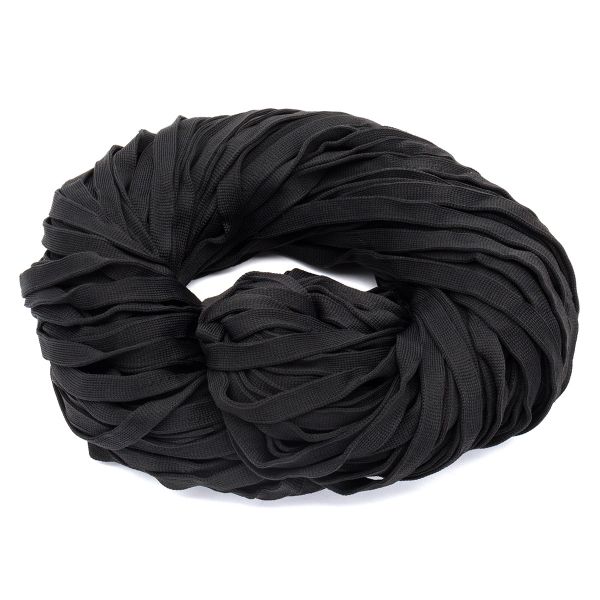 Шнур отделочный трикотажный плоский ⌀10.0 мм / 70 метров, черный