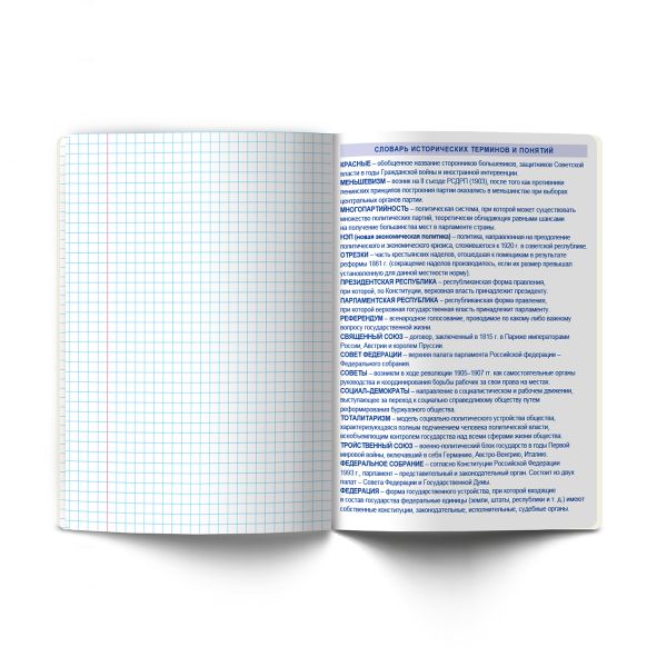Тетрадь со справочным материалом Остров легенд, сплошной лак, A5+ 48 л. на скобе 65 г/м², белизна 100 %, 10 шт, клетка, 01315 Остров легенд История, Светоч Т143