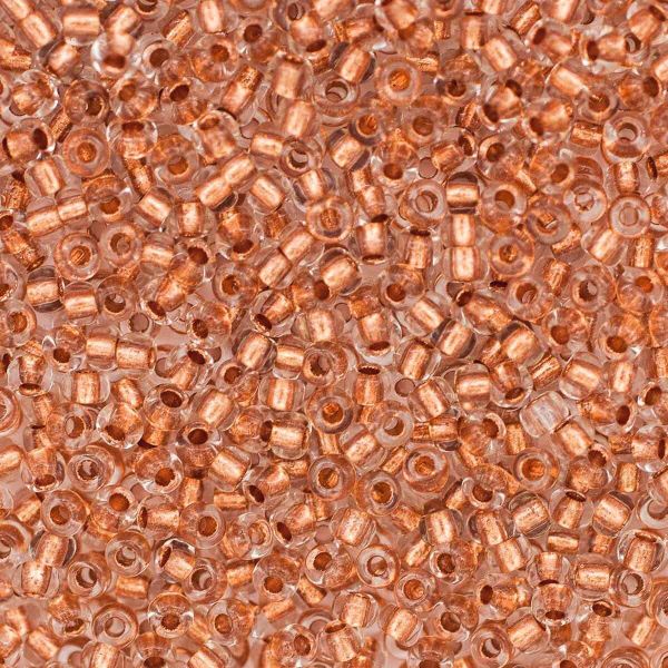 Бисер Preciosa прозрачный с медным центром 10/0 (2.3 мм), круг.отв, 20гр, уп.5 шт