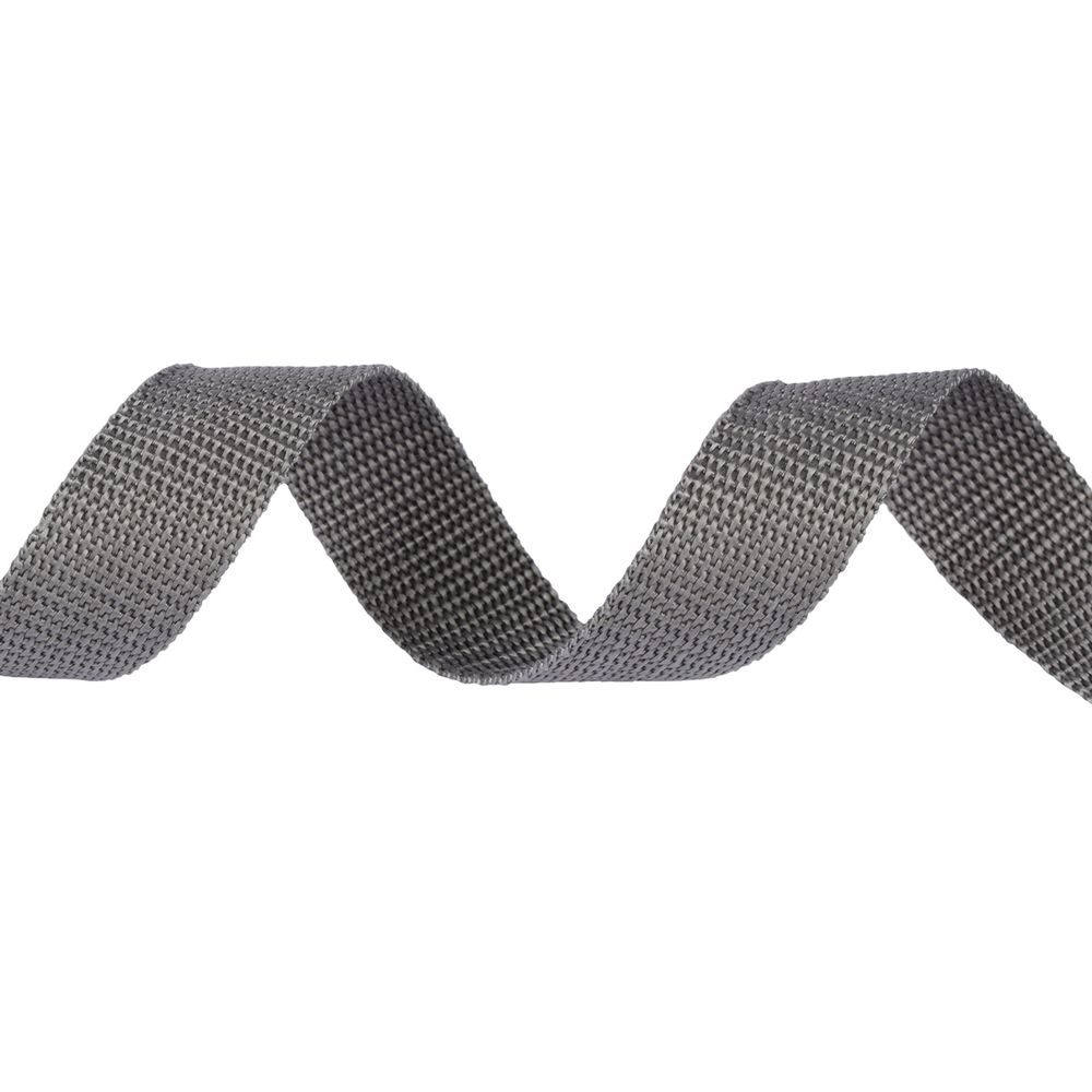 Стропа (ременная лента) 25 мм / 25 метров, толщ. 1.29 мм, [16.6 г/пог.м], 100% п/п, серый, Gamma С3870Г17