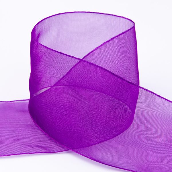 Лента капроновая (органза) 75.0 мм / 22.8±1 метра, 114 фиолетовый, Blitz OR-75