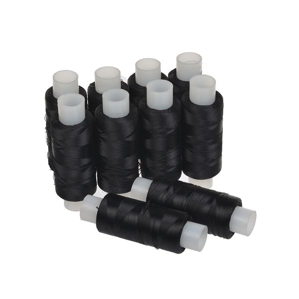 Нитки шелк искусственный черный 10 катушек 200м