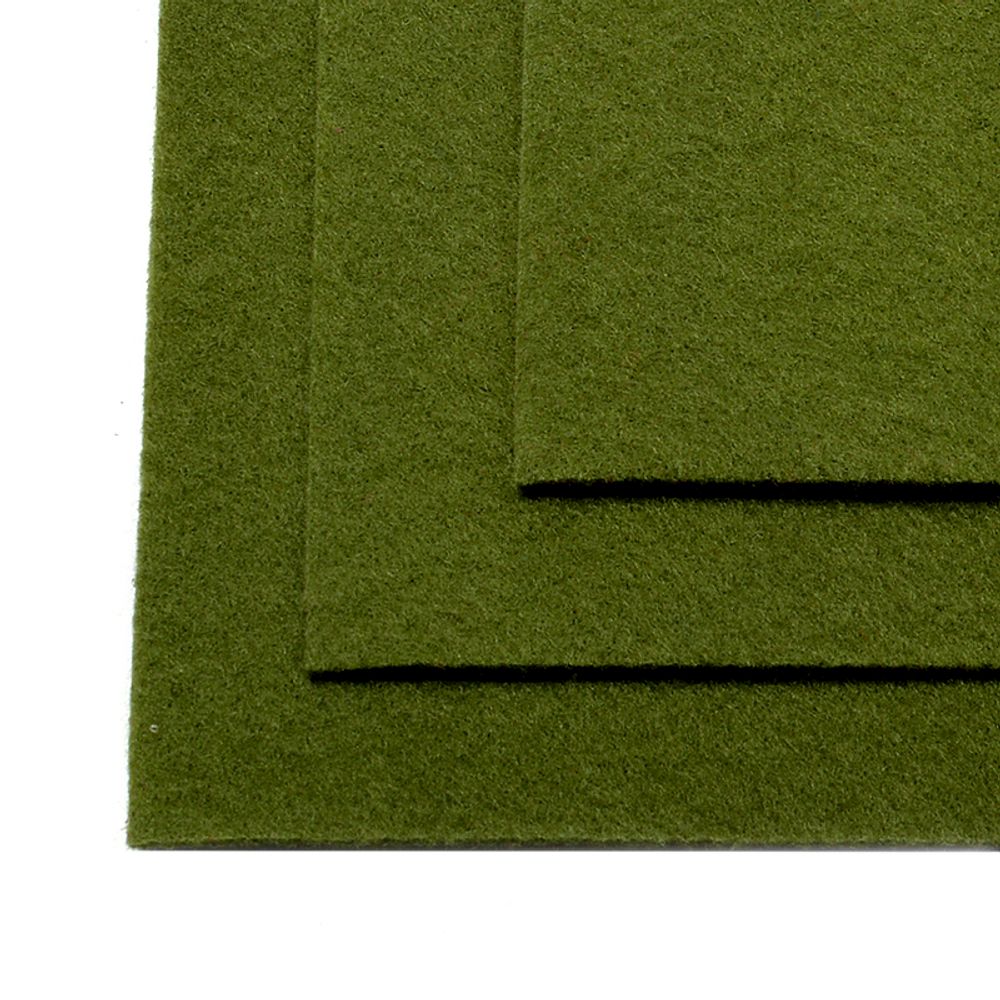 Фетр листовой жесткий 1.0 мм, 20х30 см, 10 шт, цв. 663 болотный