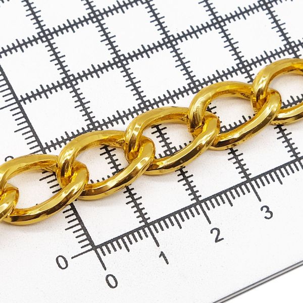 Цепь алюминиевая 18х11,8 мм, 10 м, золото