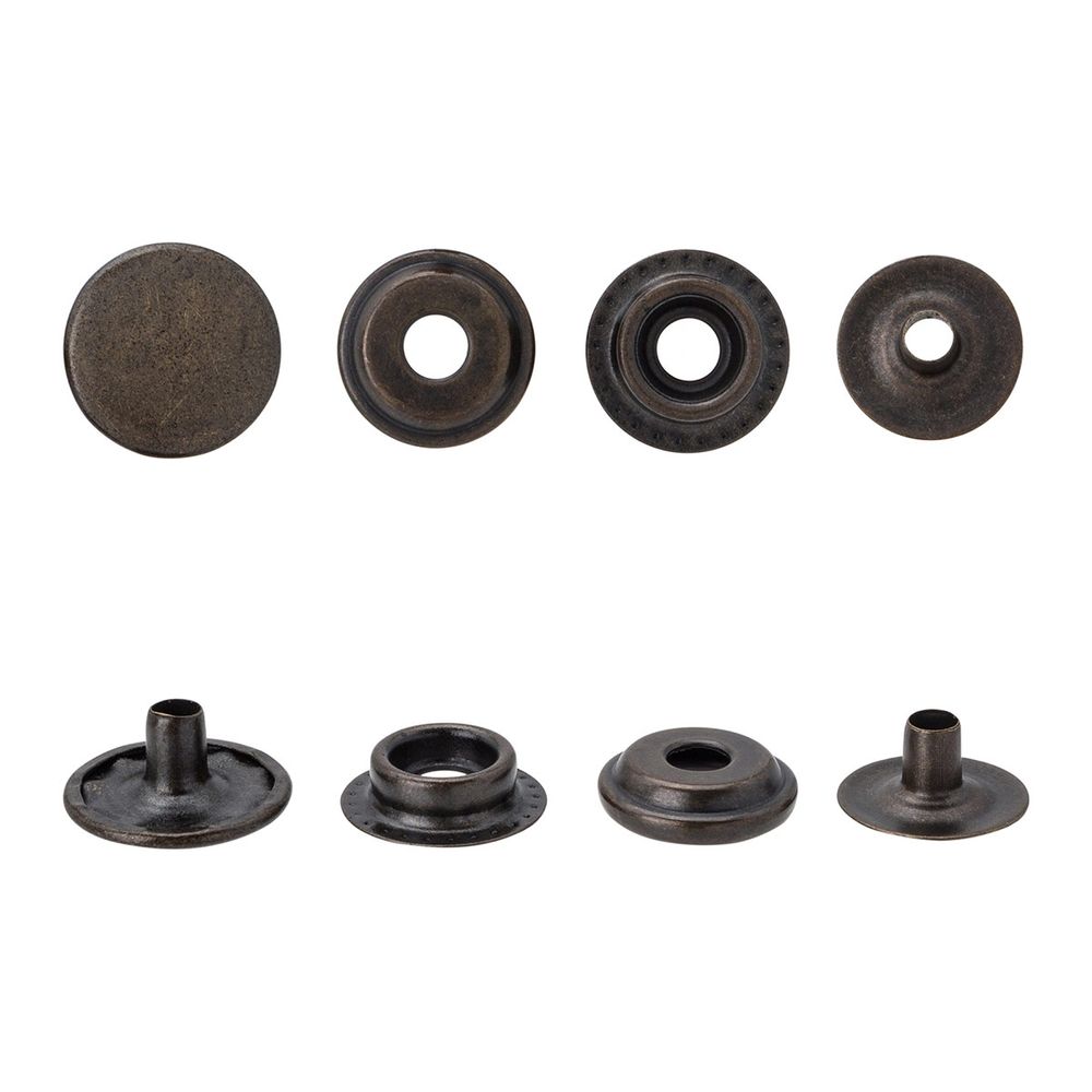 Кнопка Дельта (O-образная) ⌀15.0 мм, (№61), СТАЛЬ, антик, ≈72 шт