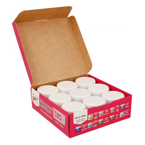 Краска акриловая матовая набор 9 цв, 20 мл, Vista-Artista IMAS-09