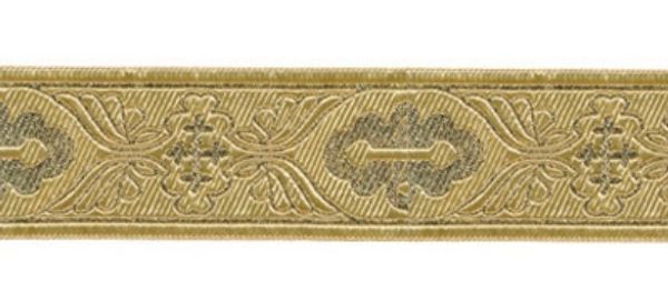 Лента (тесьма) жаккардовая 20.0 мм / 10±0.5 метров, (галун православный), золото, Gamma TRJ-65