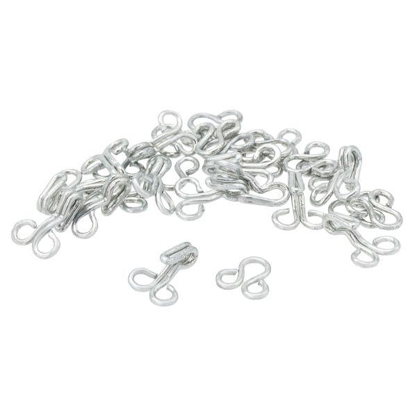 Крючки пришивные 7 мм, 14 шт, с петлями, серебристые, без никеля, Pony, 78501/01