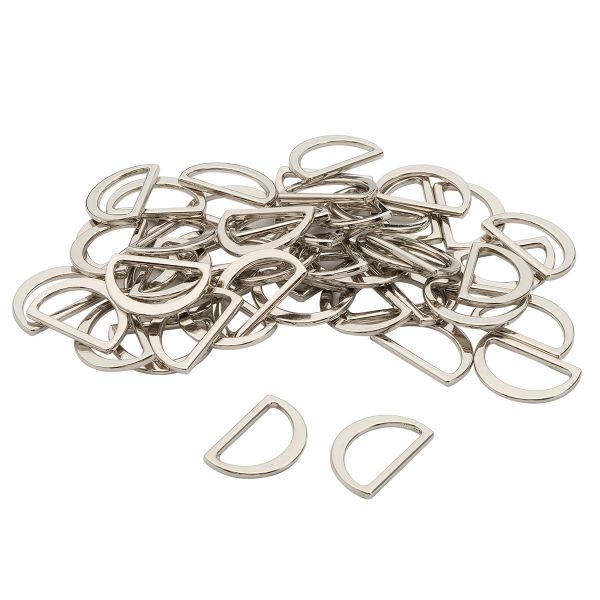 Полукольцо литое металл внутр. 25 мм (внешн. 30х20 мм), 50 шт, цв.никель, 819-035