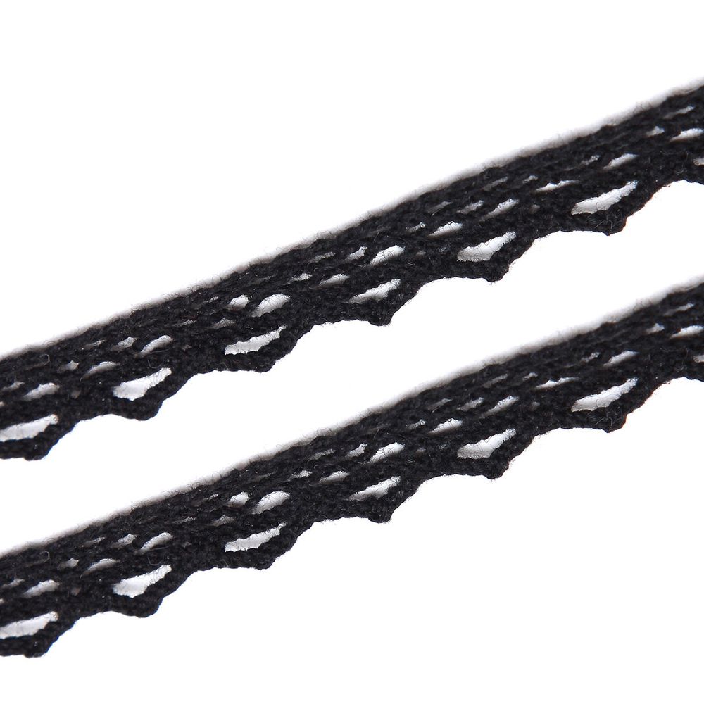 Кружево вязаное (тесьма) хлопковое 10 мм / 9.14 метров, черный