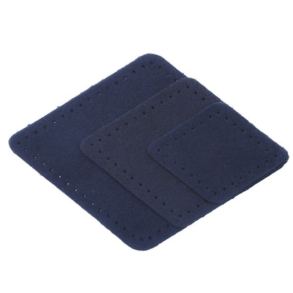 Набор заплаток пришивных из замши, ромб 4х5,6см, 6х8,4см, 8х11,2см, с перфорацией, 3 шт (22 темно-синий), 59405