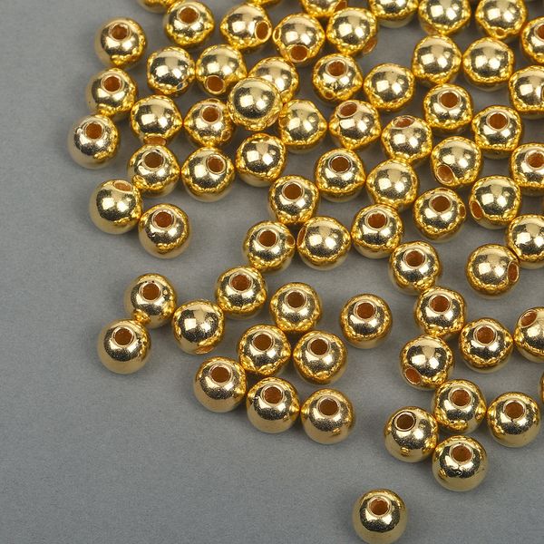 Бусины пластик ⌀8 мм, 500 г, цв.золотой, Magic4Hobby