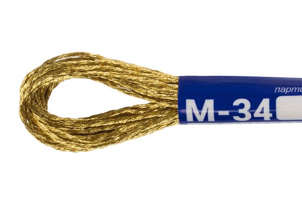 Мулине Gamma металлик, цв.М-34 золотой, 12 мотков по 8 метров