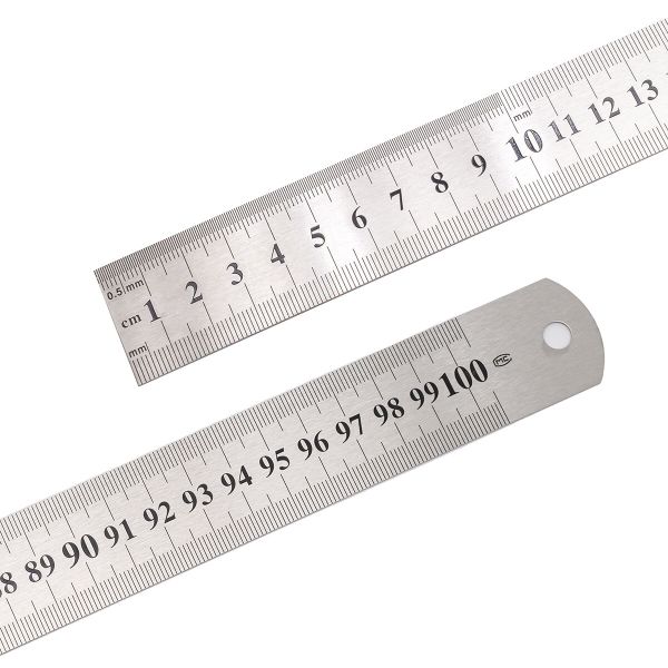 Линейка 100 см /40 дюйм / 3 см, метал, двухсторонняя, 1шт