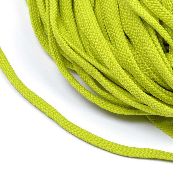 Шнур полиэфир плоский ⌀8.0 мм / 200 метров, 859 ярк.салатовый