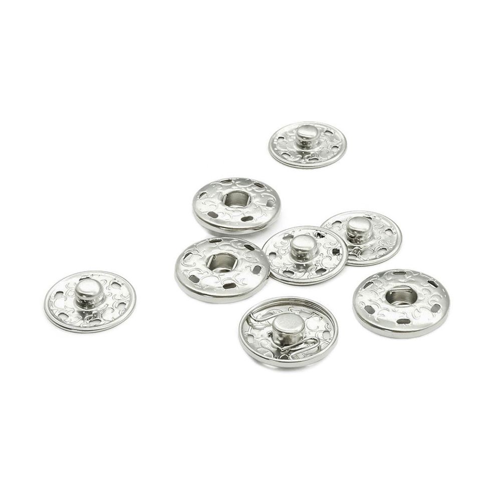 Кнопка пришивная металл ⌀25.0 мм, никель, 4 шт, КПР1