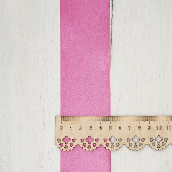 Лента атласная 1-сторонняя 50.0 мм / 22.86±1 метров, 023 светлая фуксия, Globus