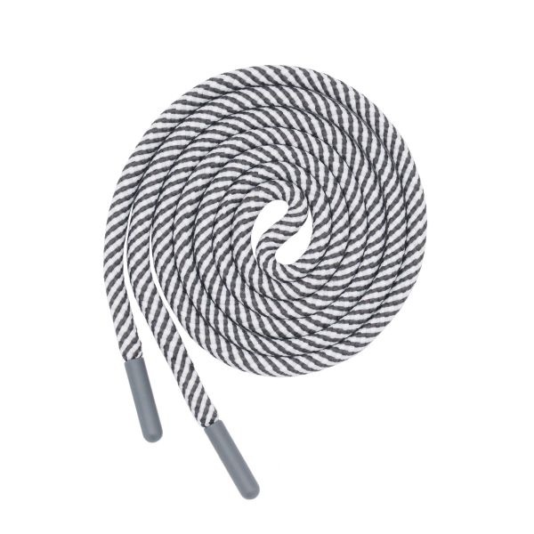 Шнурок круглый двухцветный ⌀5.0 мм / 135см, 1 шт, 09 серый/белый, 3AR2803