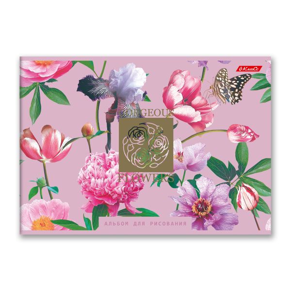 Альбом для рисования, фольга, 100 г/м², A4 29х20.5 см, склейка с одной стороны 40 л., 4 шт, 40АЛКЛ4_000255 Чарующий дурман, Светоч