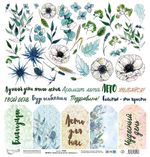 Бумага для скрапбукинга Цветочный атлас. Анемоны. 190 гр/м², 30.5х30.5 см, 10 шт, 7 лист для вырезания, Mr.Painter PSR 180404