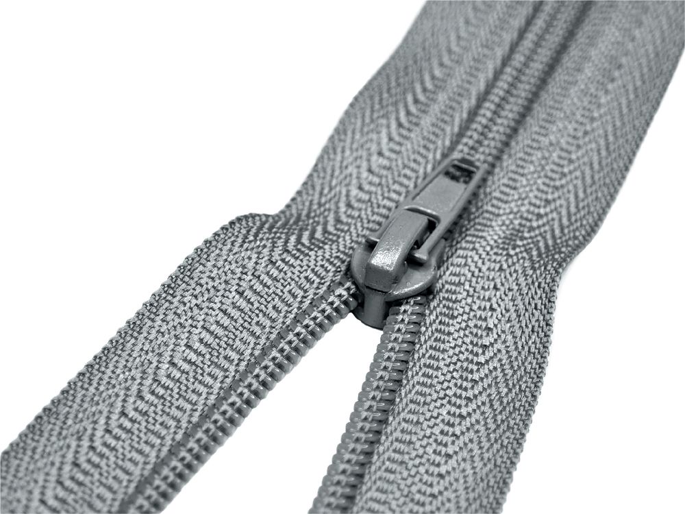 Молния спираль (витая) (цв.SBS) брючная Т4 (4 мм) 1 зам., н/раз., 20 см, автомат, S-243 серый, 2500 шт