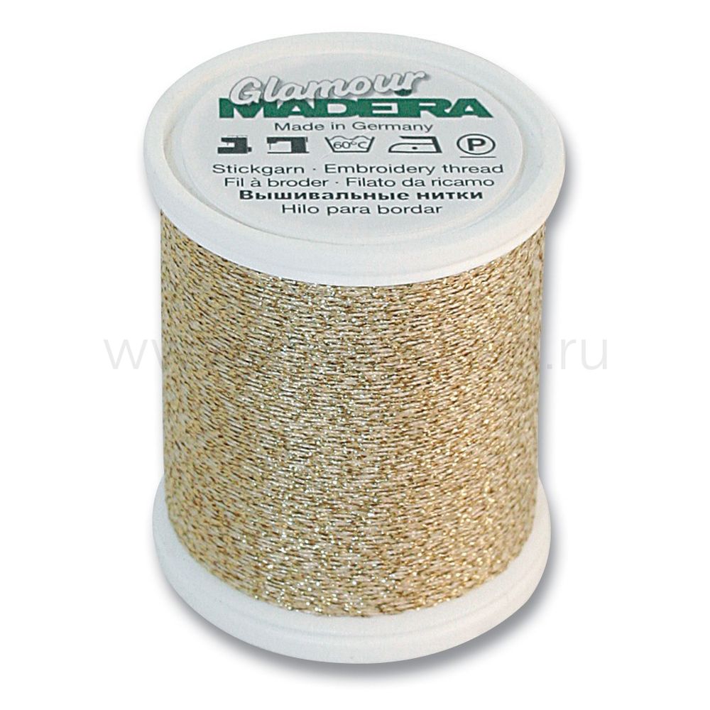 Нитки отделочные металлизированные Madeira Glamour №12, 200 м, цв. 3023, 9806, 5 катушек
