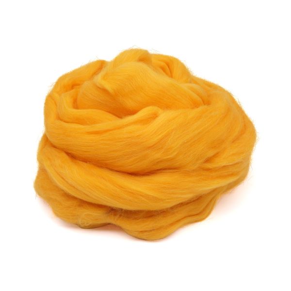 Шерсть для валяния Троицкая тонкая 1х100 г (до 23 мкр), 12 желток
