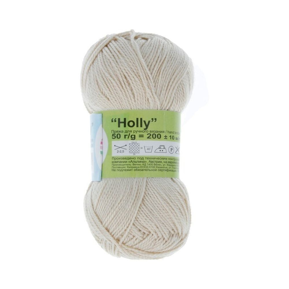 Пряжа Alpina Holly / уп.10 мот. по 50г, 200м, 010 кремовый