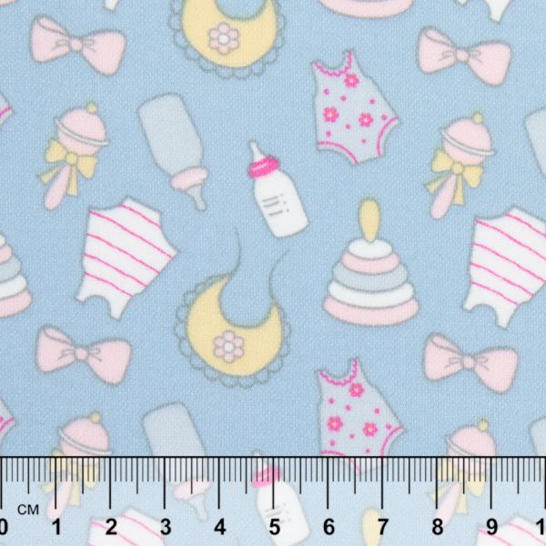 Ткань для пэчворка Peppy Молочные сны фланель, отрез 100х110 см, 175 г/м², МС-16 голубой, Peppy