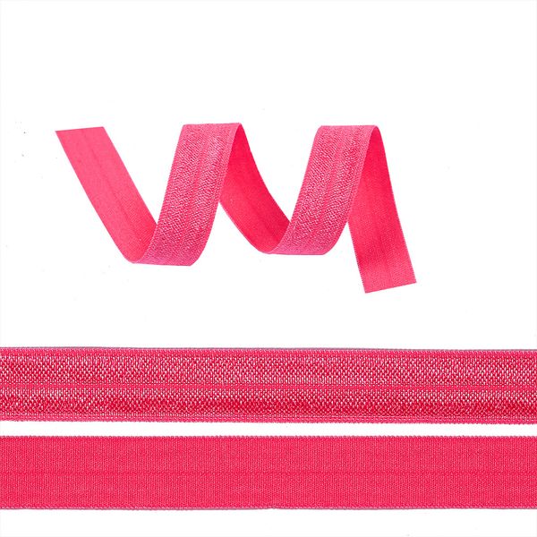 Резинка бельевая (окантовочная) блестящая 15.0 мм / 50 метров, F144 ярк.розовый