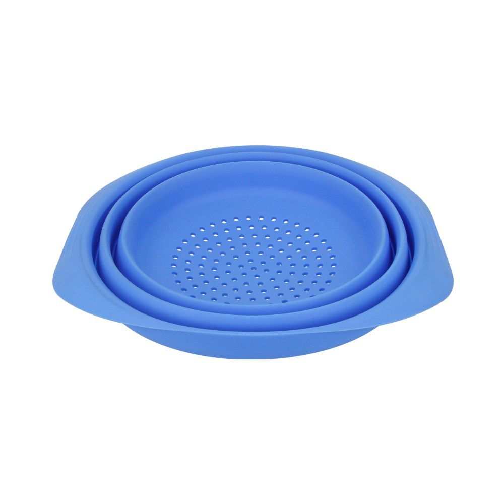 Дуршлаг силиконовый 27.5х23.5х14 см, круглый с ручками, Pan-Cake SPC-0008