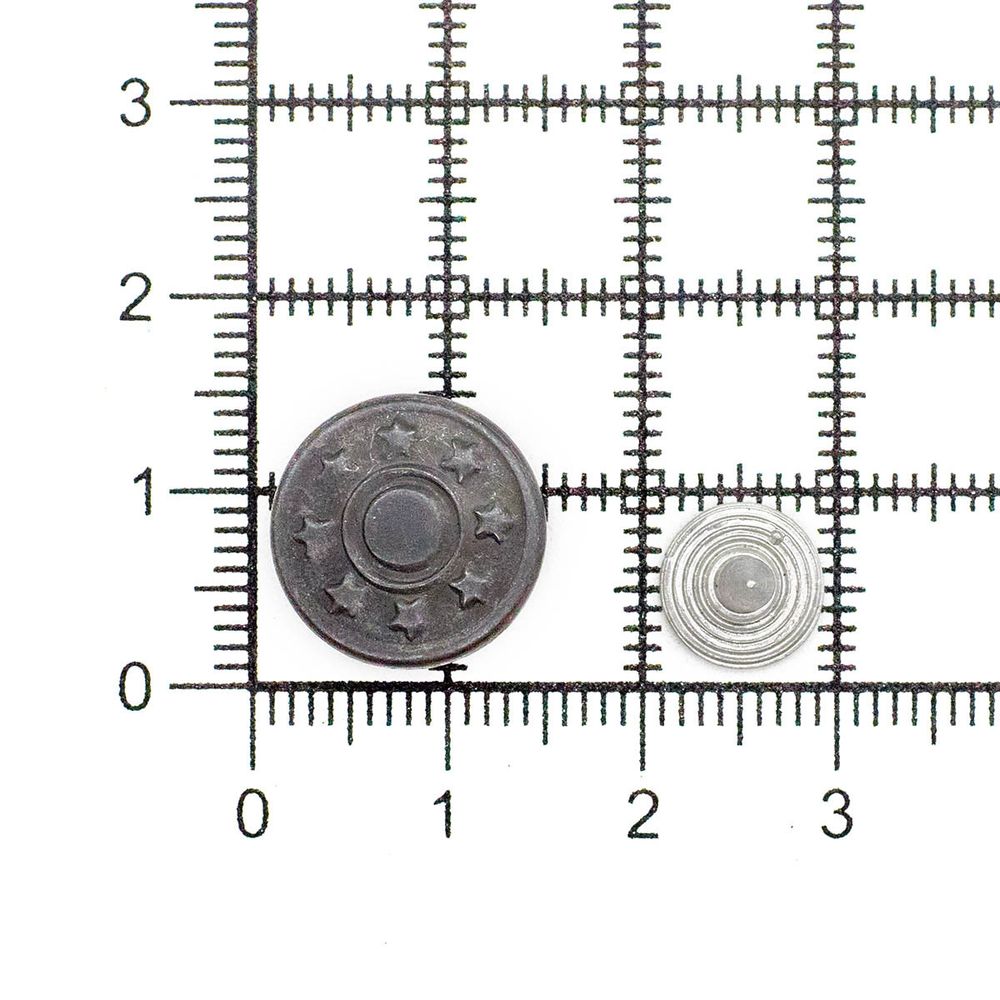 Пуговицы джинсовые ⌀14 мм, фиксированная ножка, сталь, 8 звезд, оксид, 100 шт, New Star