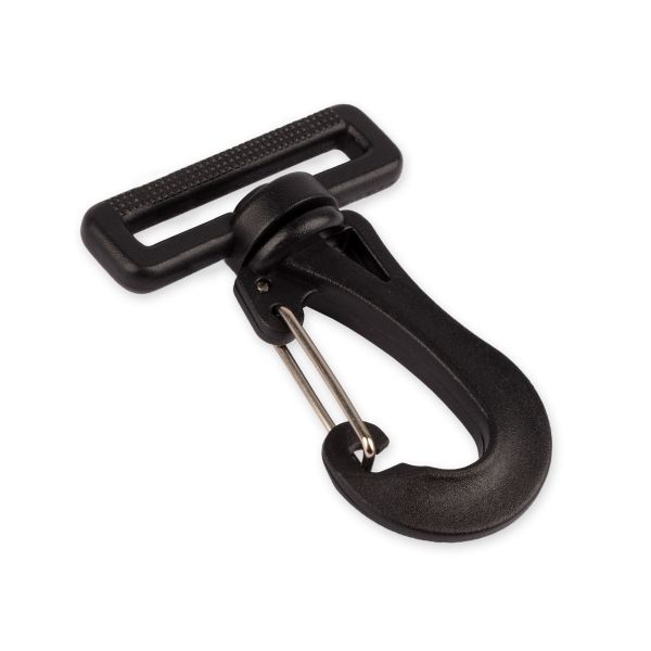 Карабин пластик с металлической застежкой 38 мм, 50 шт, черный, Gamma GHB001