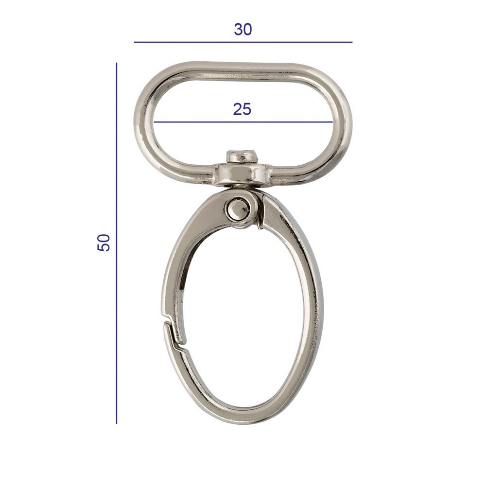 Карабин металл 25.0 мм (50х30 мм), 10 шт, 24 под бронзу, Gamma GH 118/25/10