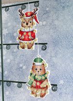 Набор для вышивания нитками МП Студия (Жар-птица), Новогодний мишка 12х8 см