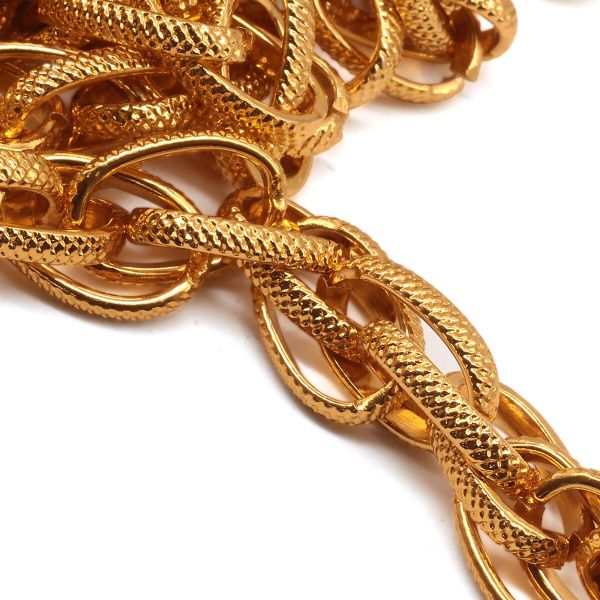 Цепь алюминиевая 16 мм, 10,9 мм, боб(10 м) (золото) K13309