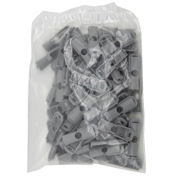 Наконечник для шнура пластик 13х9 мм, ПП, св.серый, 100 шт